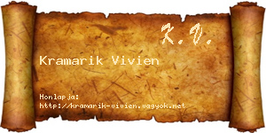 Kramarik Vivien névjegykártya